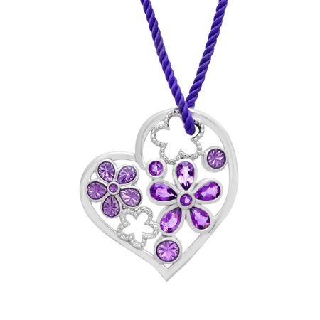 1 1/10 ct Amethyst Heart Pendant