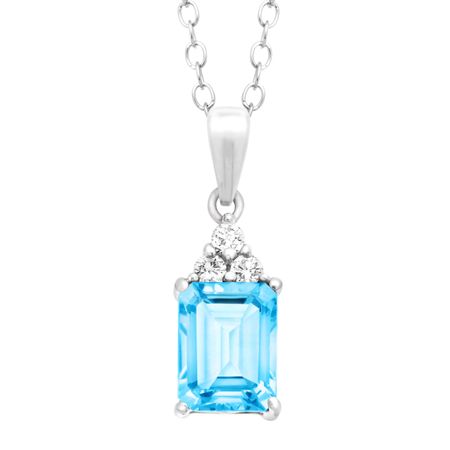 2 1/8 ct Swiss Blue & White Topaz Pendant