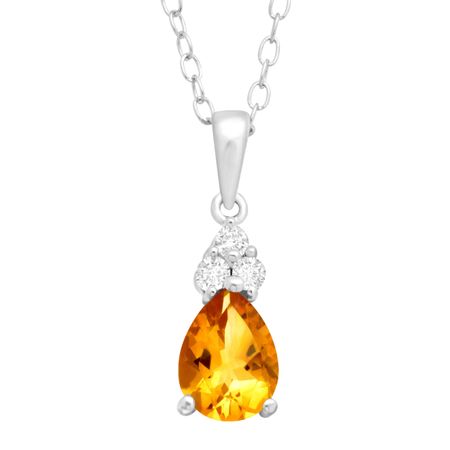 1 ct Citrine & White Topaz Pendant