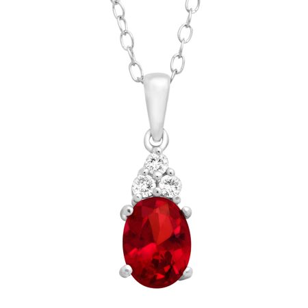 1 3/4 ct Ruby & White Topaz Pendant