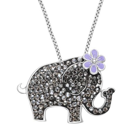 Elephant Pendant with Swarovski Crystals