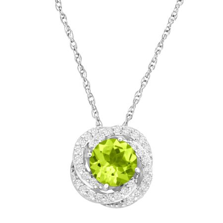 2 1/3 ct Peridot & White Sapphire Pendant