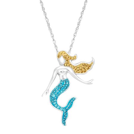 Mermaid Pendant with Swarovski Crystals