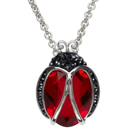 Ladybug Pendant with Swarovski Crystals