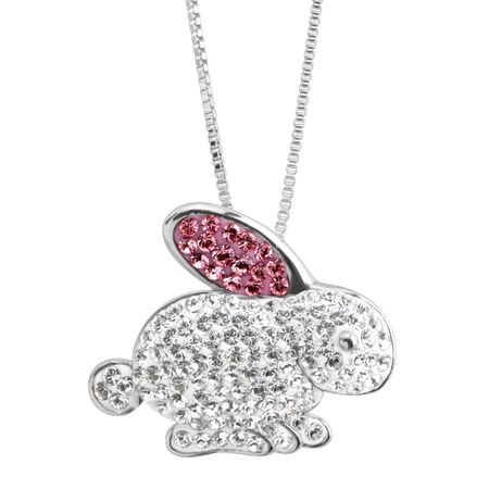 Bunny Rabbit Pendant with Swarovski Crystals
