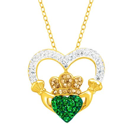 Claddagh Pendant with Swarovski Crystals