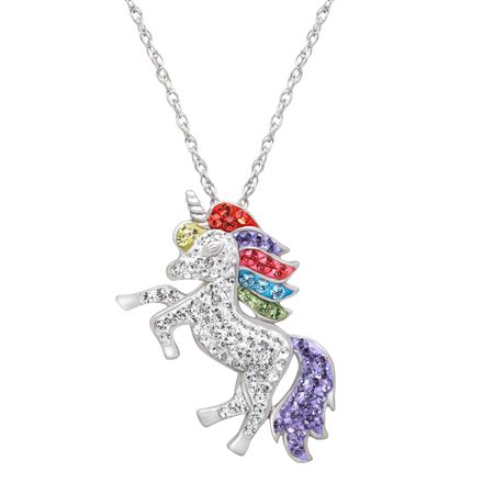 Unicorn Pendant with Swarovski Crystals