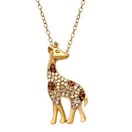 Giraffe Pendant with Swarovski Crystals