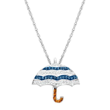 Umbrella Pendant with Swarovski Crystals
