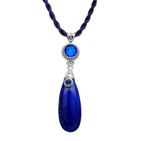 Lapis Pendant with Tanzanite Quartz