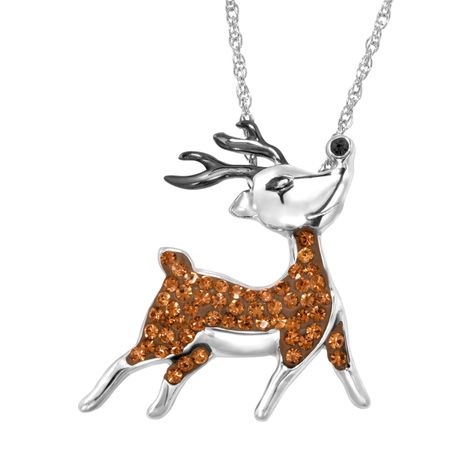 Reindeer Pendant with Swarovski Crystals