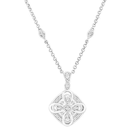 1/10 ct Diamond Filigree Necklace