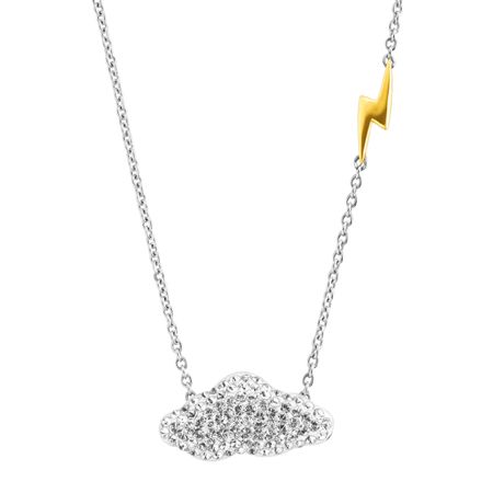 Cloud & Thunderbolt Necklace with Swarovski Crystals