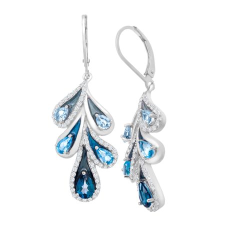 3 5/8 ct Multi-Topaz Drop Earrings