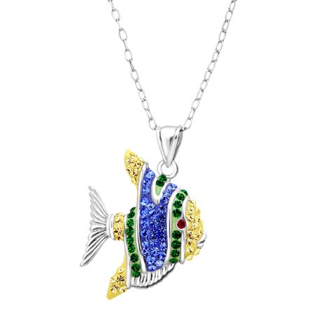 Tropical Fish Pendant with Swarovski Crystals