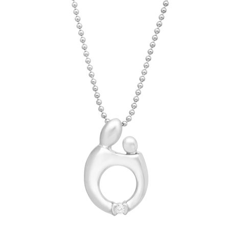 Mother and Child Pendant with Diamond