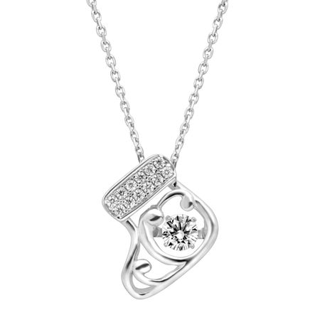 Stocking Floater Pendant with Swarovski Zirconia