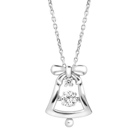 Holiday Bell Floater Pendant with Swarovski Zirconia
