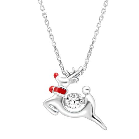 Rudolph the Reindeer Floater Pendant with Swarovski Zirconia
