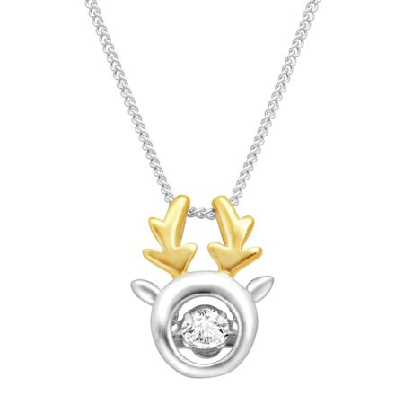 Reindeer Antlers Floater Pendant with Swarovski Zirconia