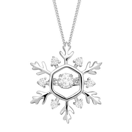 Medium Snowflake Floater Pendant with Swarovski Zirconia