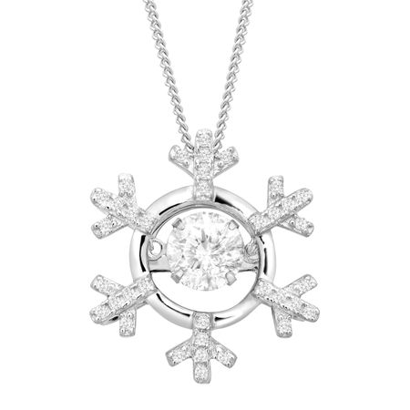 Large Snowflake Floater Pendant with Swarovski Zirconia