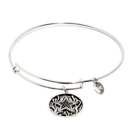 Starfish Expandable Bangle Bracelet, Silver