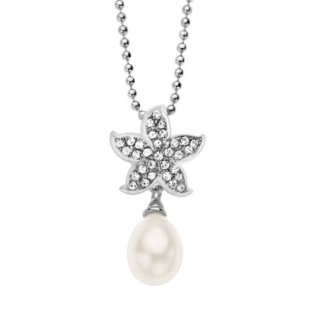 Starfish Pendant with Pearl & Swarovski Crystals