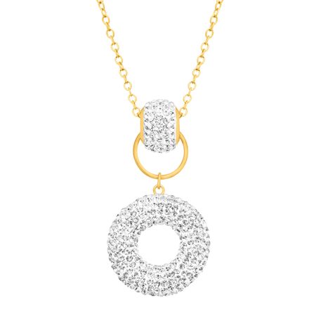 Donut Drop Pendant with Swarovski Crystals