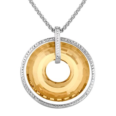 Circle Pendant with Swarovski Crystals