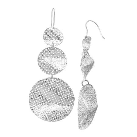 Textured Disc Drop Earrings