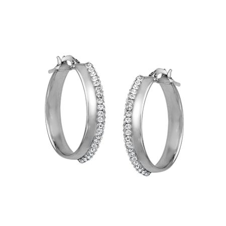 Oval Hoops with Swarovski Crystal