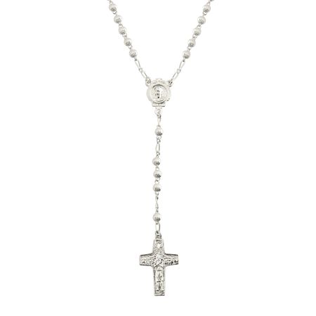 Modern Ribbed Rosary Necklace