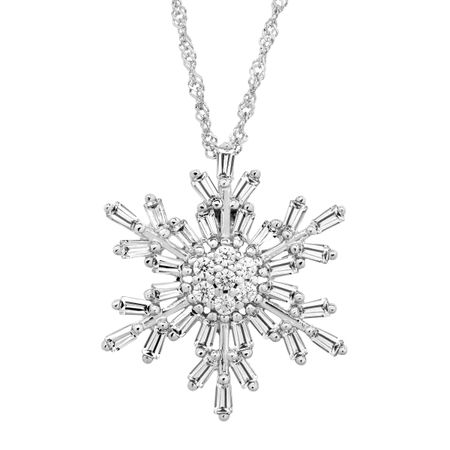 Snowflake Pendant with White Cubic Zirconia