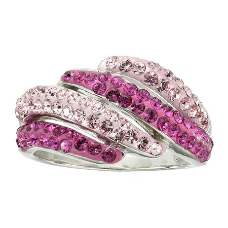 Ring with Pink Swarovski Crystal