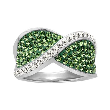Wave Ring with Swarovski Crystal
