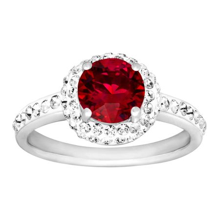 July Ring with Red Swarovski Crystal