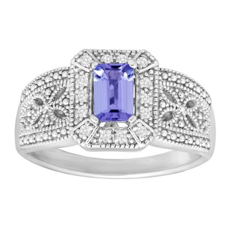 1/2 ct Tanzanite & White Topaz Ring