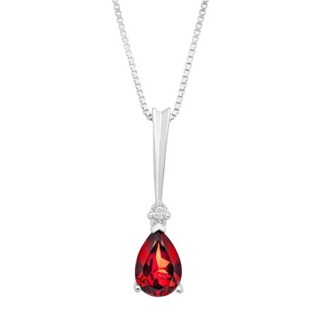 1 1/2 ct Garnet Pendant with Diamond