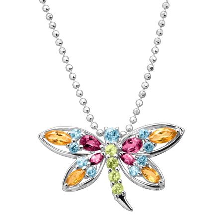 2 1/6 ct Multi-Stone Dragonfly Pendant