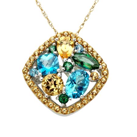 3 7/8 ct Multi-Color Natural Topaz Pendant