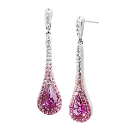 Elongated Teardrop Earrings with Swarovski Crystals