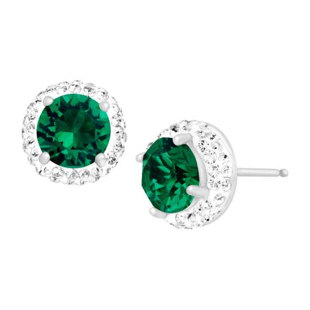 May Earrings with Green Swarovski Crystals