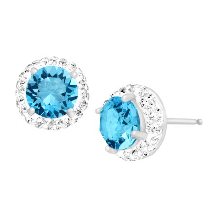 March Earrings with Light Blue Swarovski Crystals