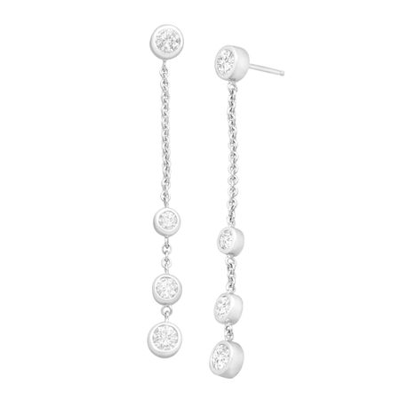Station Drop Earrings with Swarovski Zirconia