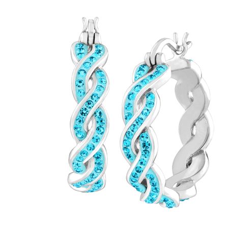 Braided Hoop Earring with Swarovski Crystals