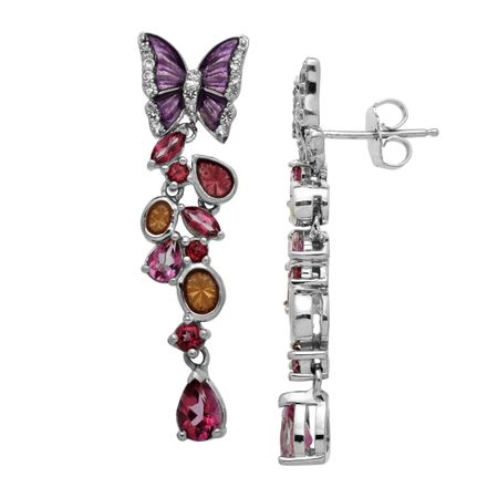 2 1/3 ct Rose Mystic Topaz Butterfly Drop Earrings