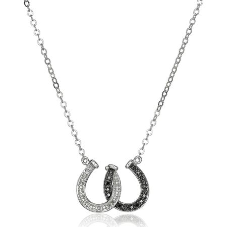 1/8 ct Black & White Diamond Double Horseshoe Pendant