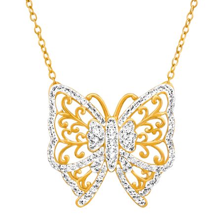 Butterfly Necklace with Swarovski Crystals
