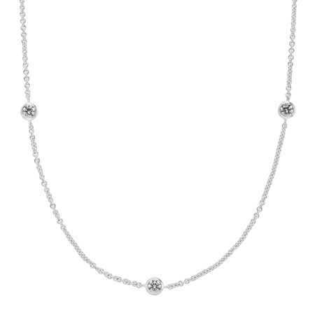 Elongated Station Necklace with Swarovski Zirconia